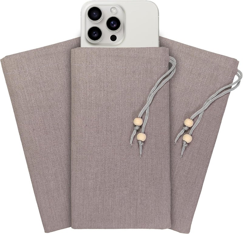 HAQuake EMF Cell Phone Sleeve fo Phone Pouch, High-Shield EMF Blocking Pouch, 100% Silver Fibers forDigital Security, Signal Blocking, Anti-EMP Radiation Bag for Privacy Protection. (Gray3) - Image 1